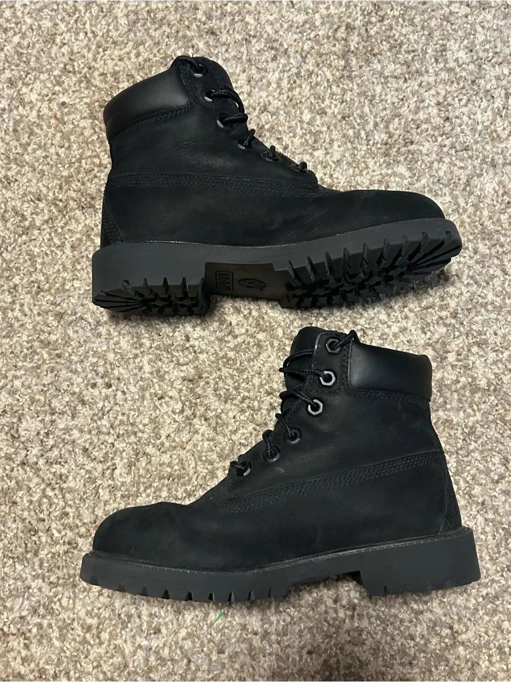 Timberland Kid’s Black Premium Lace-Up Work Boots